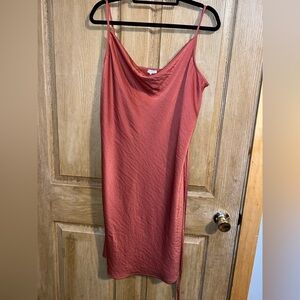 Women's Slip Dress in Dusty Coral/Orange. XXL